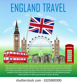 england travel with landmarks and icons of england