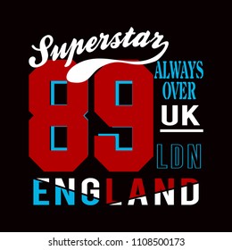 england typography t shirt vector