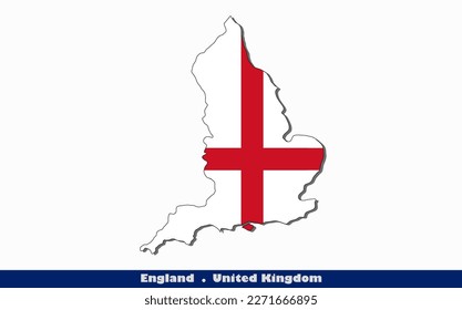 England of the United Kingdom Flag Map