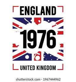 England United Kingdom, typography graphic design, vector illustration