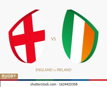 England v Ireland rugby match, rugby tournaments icon. Vector template.