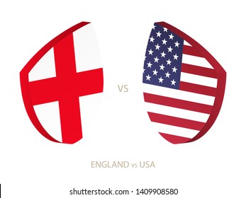 England v USA, icon for rugby tournament. Rugby vector icon.