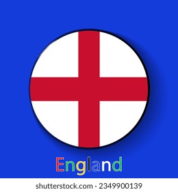 England vector flag. Football europe 2024 tournament championship. Round badges of the country in the actual championship colors.