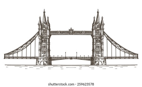 England vector logo design template. London or bridge icon.
