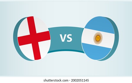England versus Argentina, team sports competition concept. Round flag of countries.
