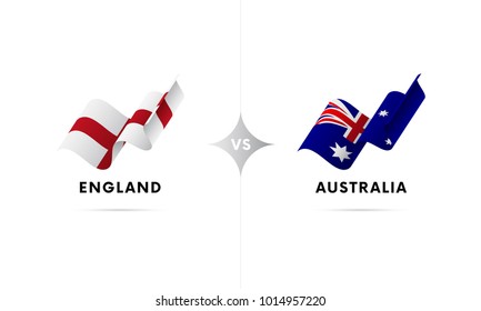 England versus Australia. Football. Vector illustration.