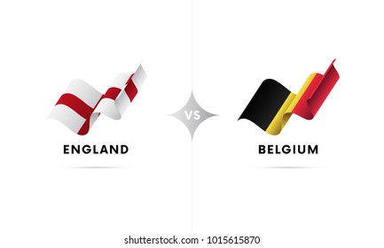 England versus Belgium. Football. Vector illustration.