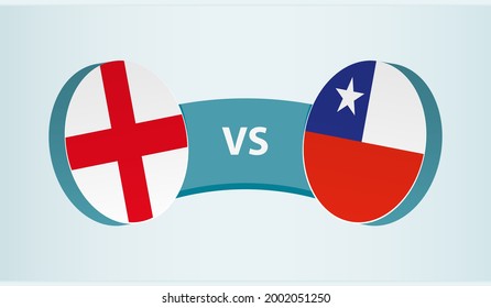 England versus Chile, team sports competition concept. Round flag of countries.