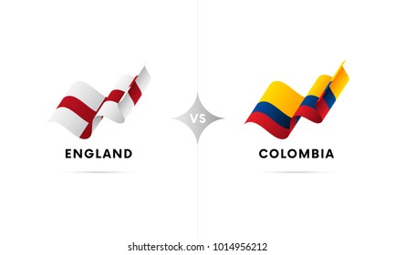 England versus Colombia. Football. Vector illustration.