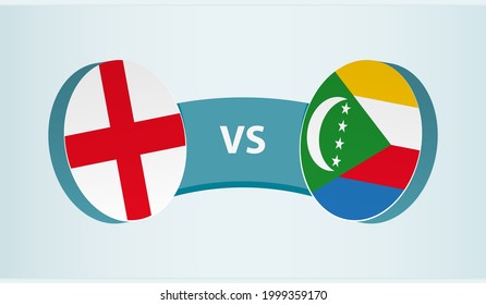 England versus Comoros, team sports competition concept. Round flag of countries.