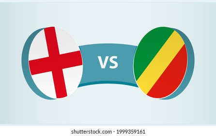 England versus Congo, team sports competition concept. Round flag of countries.