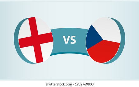 England versus Czech Republic, team sports competition concept. Round flag of countries.