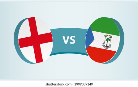 England versus Equatorial Guinea, team sports competition concept. Round flag of countries.
