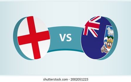 England versus Falkland Islands, team sports competition concept. Round flag of countries.