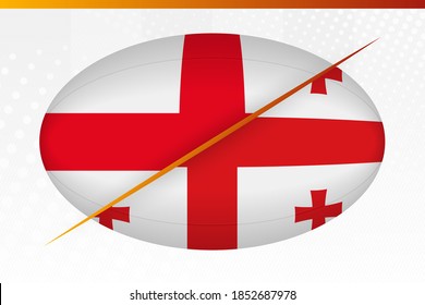 England versus Georgia, concept for rugby tournament. Vector flags stylized Rugby ball.