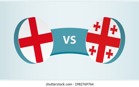 England versus Georgia, team sports competition concept. Round flag of countries.
