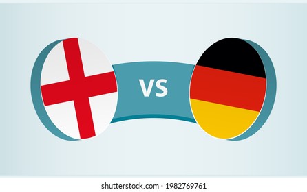 England versus Germany, team sports competition concept. Round flag of countries.