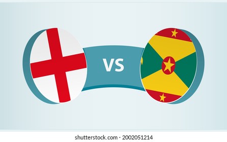 England versus Grenada, team sports competition concept. Round flag of countries.