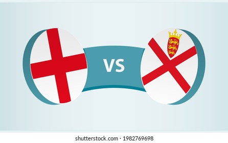 England versus Jersey, team sports competition concept. Round flag of countries.