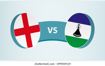 England versus Lesotho, team sports competition concept. Round flag of countries.