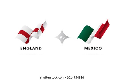 England versus Mexico. Football. Vector illustration.