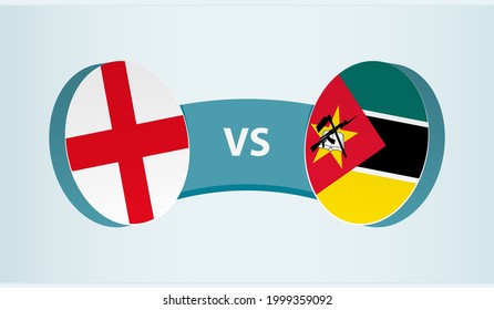 England versus Mozambique, team sports competition concept. Round flag of countries.