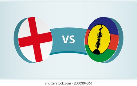 England gegen Neukaledonien, Teamsportwettbewerbkonzept. Länderflagge.
