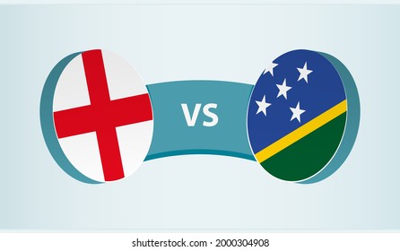 England versus Solomon Islands, team sports competition concept. Round flag of countries.