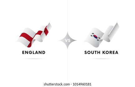 England versus South Korea. Football. Vector illustration.