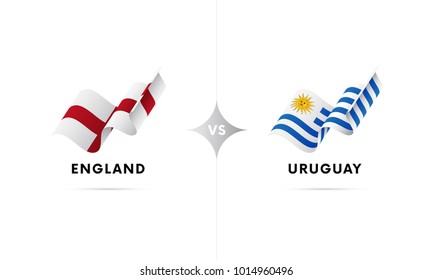 England versus Uruguay. Football. Vector illustration.