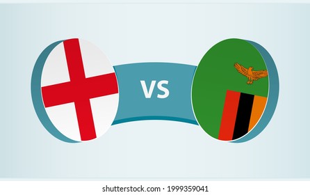 England versus Zambia, team sports competition concept. Round flag of countries.