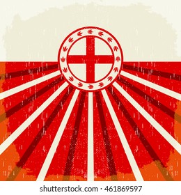 England vintage old poster with english flag colors - vector design, England holiday decoration