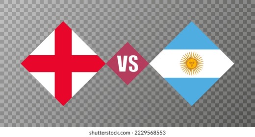 England vs Argentina flag concept. Vector illustration.