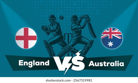 England VS Australia Match , Australia Vs England cricket match , Cricket match concept with creative illustration.eps