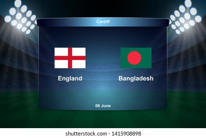 England Vs India Cricket Scoreboard Broadcast: เวกเตอร์สต็อก (ปลอดค่า ...