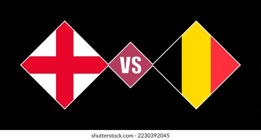 England gegen Belgien Flaggenkonzept. Vektorgrafik.