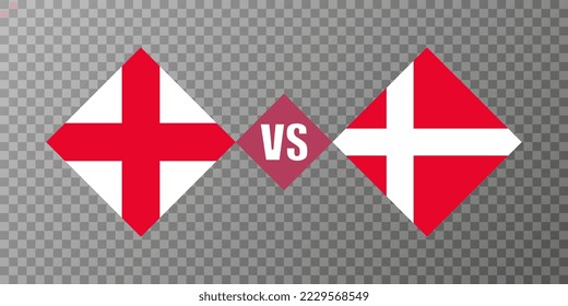 England vs Denmark flag concept. Vector illustration.