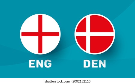 england vs denmark match vector illustration Football euro 2020 championship 