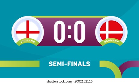 england vs denmark match vector illustration Football euro 2020 championship 