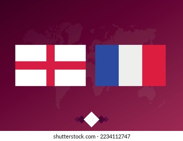 England VS France. Football match poster. Background for banner. Vector background for design.