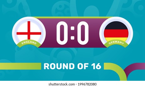 england vs germany match vector illustration Football euro 2020 championship 