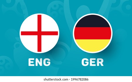 england vs germany match vector illustration Football euro 2020 championship 