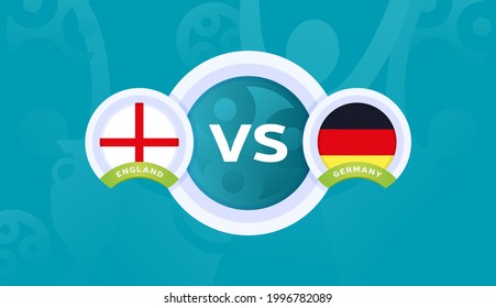 England Vs Germany Match Vector Illustration Football Euro 2020 Championship 