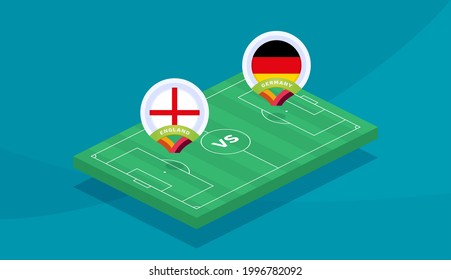 England Vs Germany Match Vector Illustration Football Euro 2020 Championship 