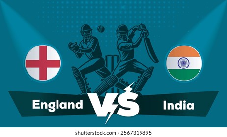 England Vs India , India VS England 
cricket match , Cricket match concept with creative illustration.eps