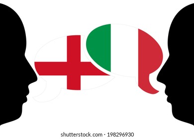 England vs. Italy - two man discussion in vector