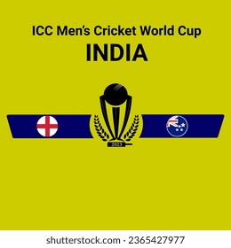 England vs New Zealand flag design with world map background for icc men’s cricket world cup 2023 tournament ,this vector for sport match template svg