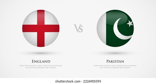 England vs Pakistan country flags template. The concept for game, competition, relations, friendship, cooperation, versus.