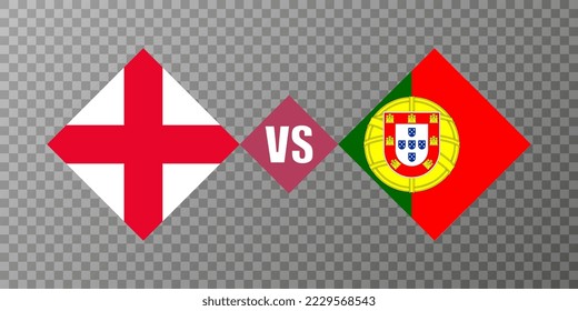 England vs Portugal flag concept. Vector illustration.