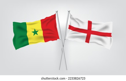 England vs Senegal, world Football 2022, World Football Competition championship match country flags. vector illustration EPS.